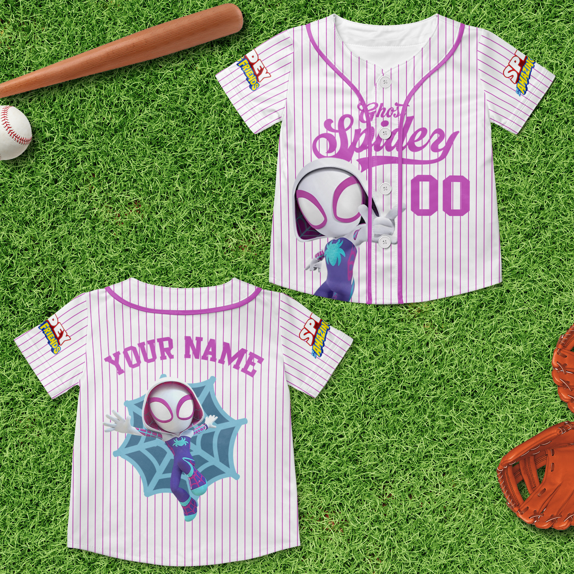 Personalized Set - Personalized Spidey and His Amazing Friends Baseball Jersey - Superhero Spidey Family Shirts (v3)_5
