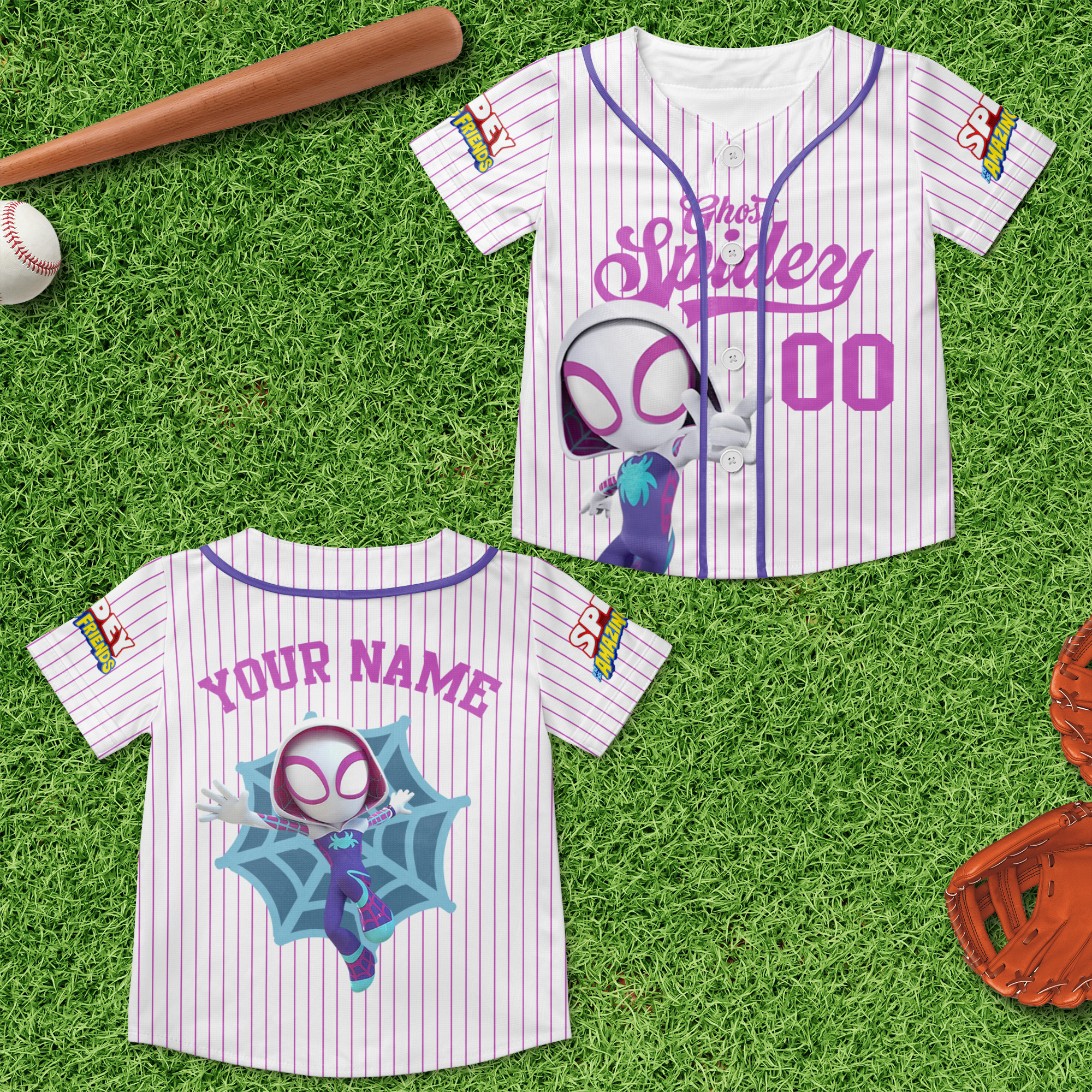Personalized Set - Personalized Spidey and His Amazing Friends Baseball Jersey - Superhero Spidey Family Shirts (v3)_4