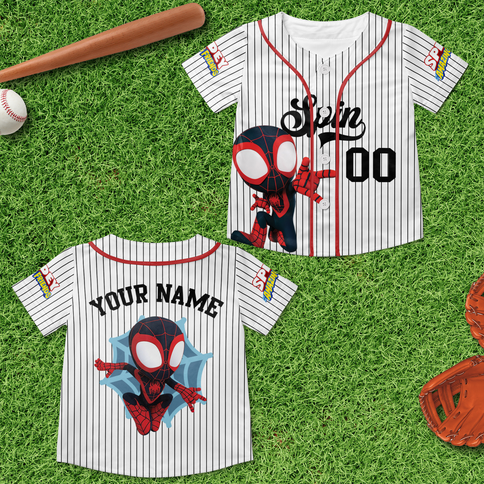 Personalized Set - Personalized Spidey and His Amazing Friends Baseball Jersey - Superhero Spidey Family Shirts (v3)_6